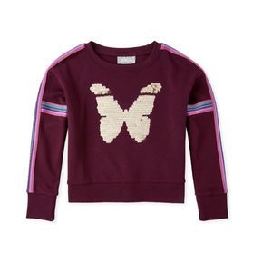 SOLD Flip Sequin Butterfly French Terry Sweater